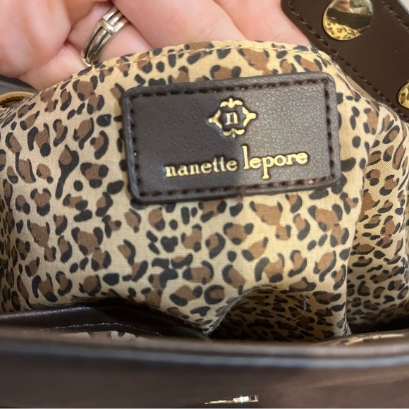 Nanette Lepore Brown Vegan Leather Logo Convertible Backpack - Picture 10 of 10